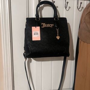 Juicy Couture Black Satchel with Gold Accents